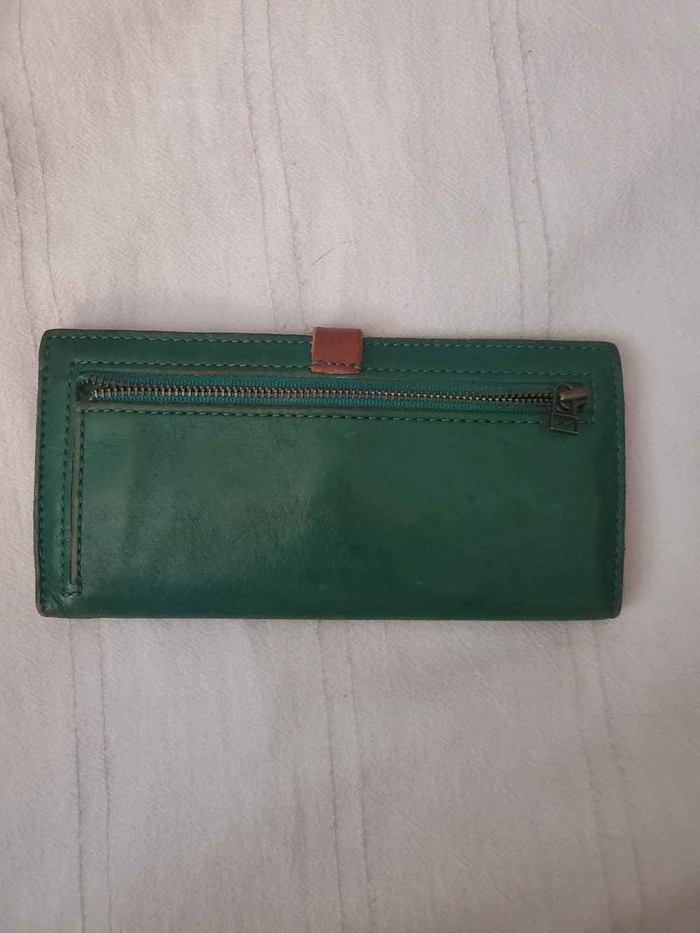 Madewell Post Green and Yellow Tan Leather Wallet - Picture 2 of 7